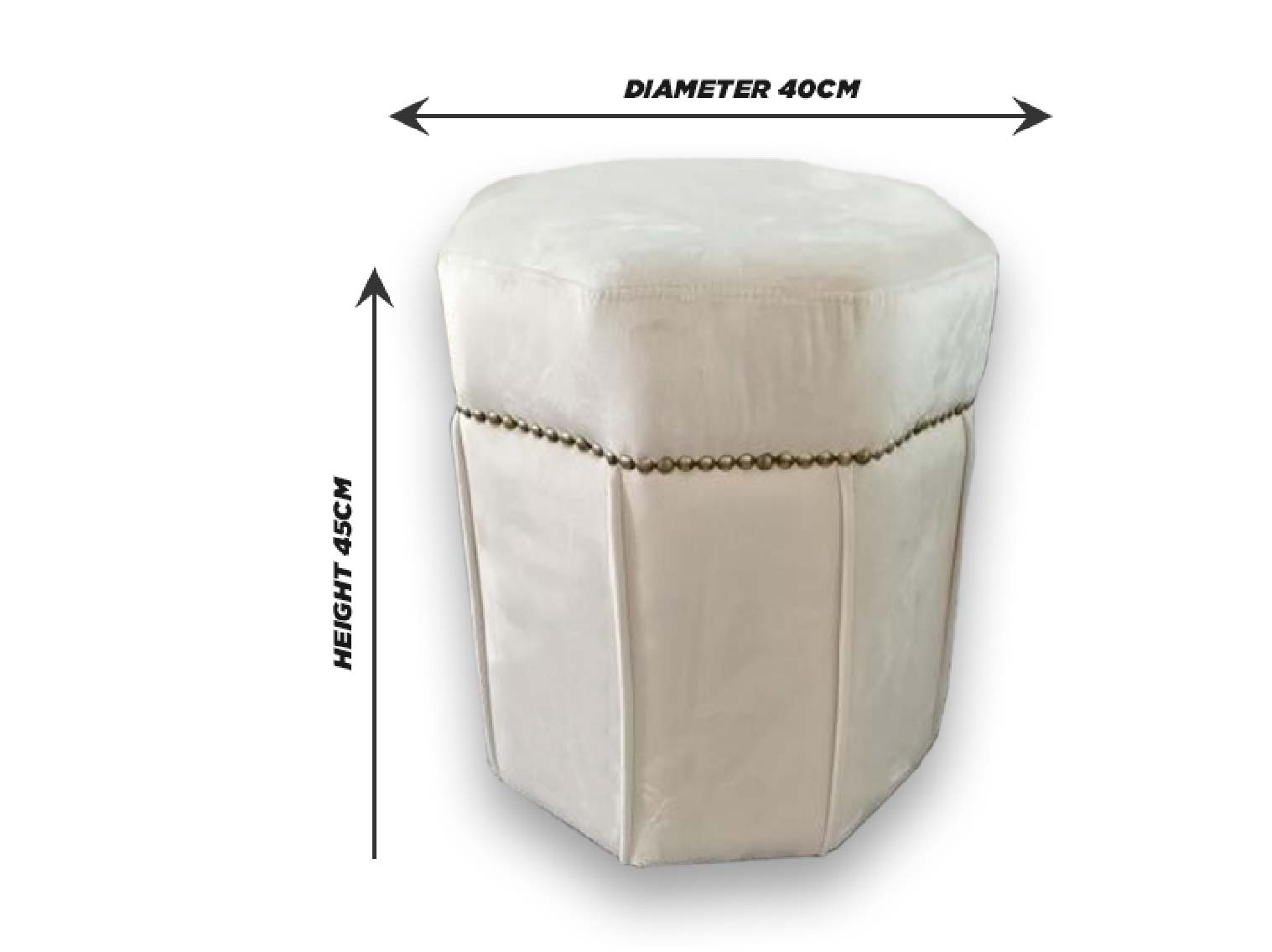 HEXAGONAL VELVET OTTOMAN 905