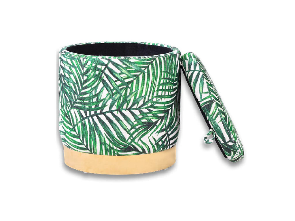Nature Inspired Round Storage Ottoman